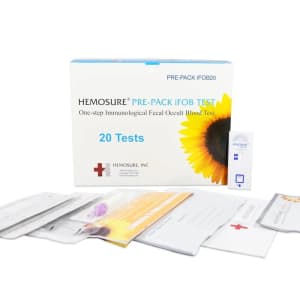 Hemosure HemosureÂ® Fecal Occult Blood (iFOB or FIT) Colorectal Cancer Screening Test Kit